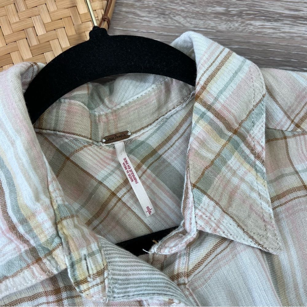 Nwt free people nordic day plaid top - Picture 5 of 8